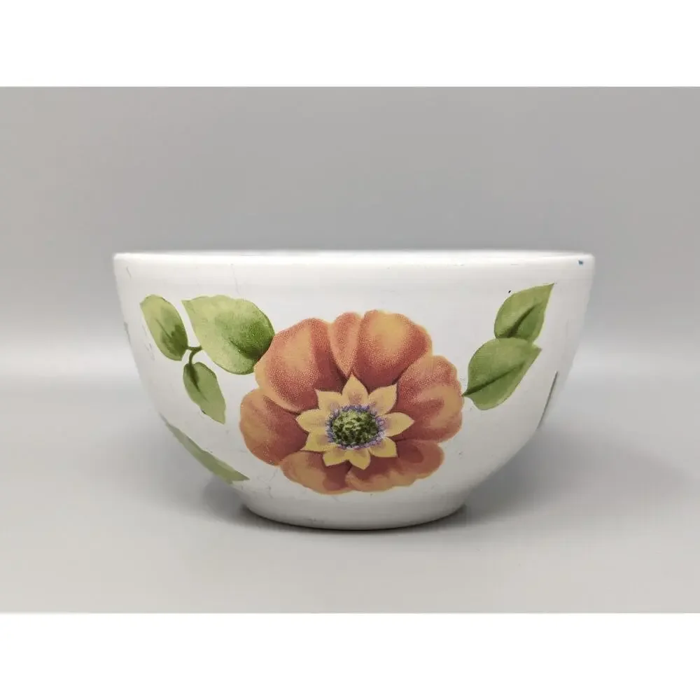 Pfaltzgraff Emma Fruit Dessert Snack White Floral Small Bowls 4.5